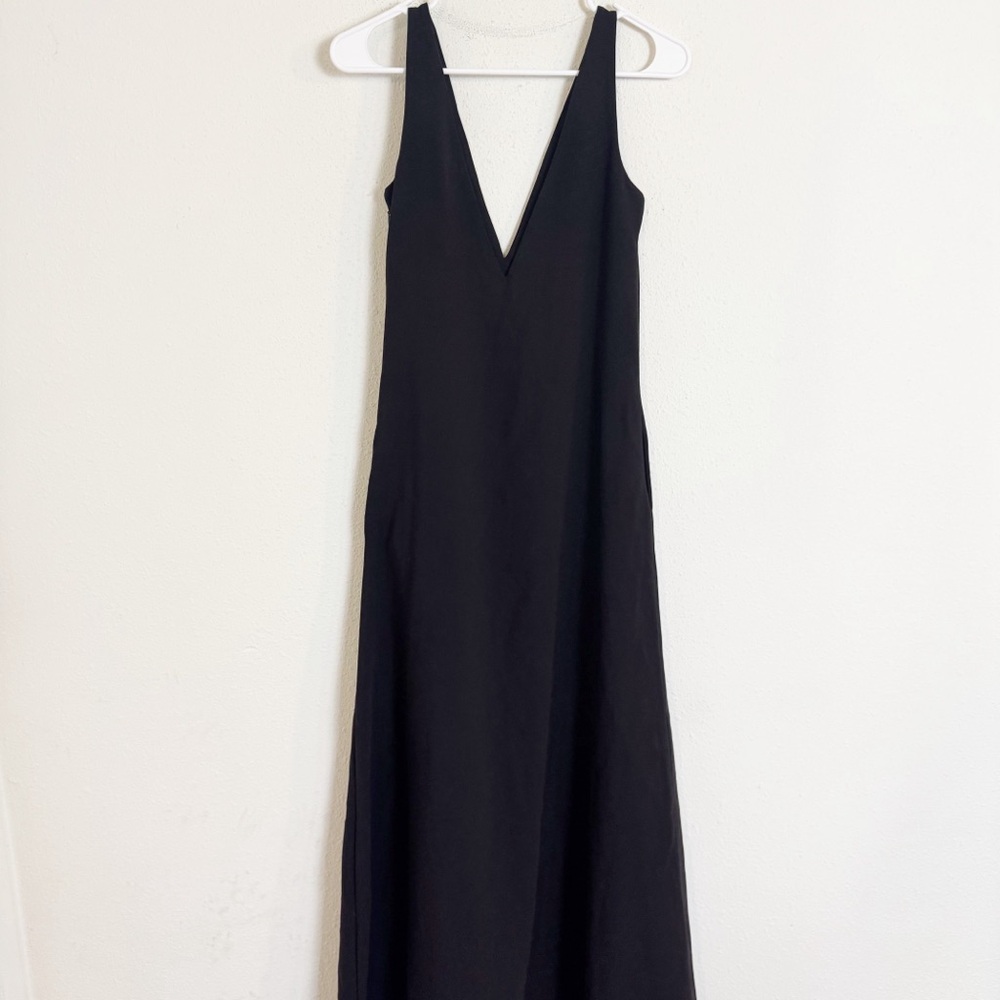 Staud Zora black plunge neck maxi gown dress - Picture 5 of 9